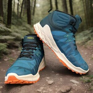 Keen Men's Size.12 Zionic Mid Fjord Blue Waterproof Hiking Boots 1028037